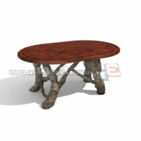 3д модель деревянного чайного столика в античном стиле