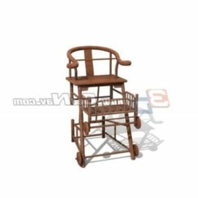 Wooden Classic Baby Chair 3d model