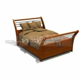 Wooden Furniture Bedstead Mattress 3d model