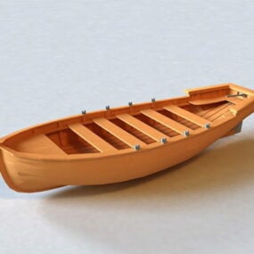 3д модель деревянной лодки в стиле вестерн