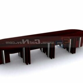 Офісний дерев'яний стіл для переговорів 3d модель