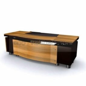 Modello 3d di progettazione scrivania direzionale in stile legno