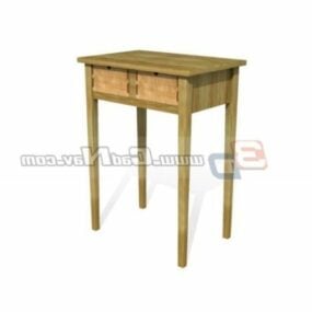 Home Furniture Wooden End Table 3d model