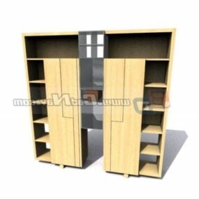 लकड़ी के फर्नीचर फाइलिंग कैबिनेट सेट 3डी मॉडल