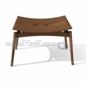 Mô hình nội thất ghế đẩu gỗ 3d
