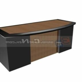 Muebles de escritorio de gerente de madera modelo 3d