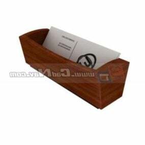 Wooden Letter Office Tray Holder 3d model