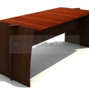 Wood Office Table Simple Style 3d model