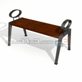 Steel Wooden Park Bench 3d model