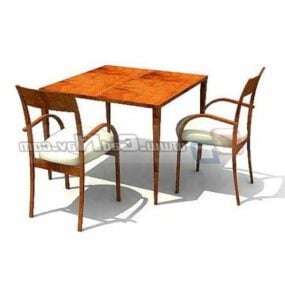Τραπέζι και καρέκλες έπιπλα εστιατορίου τρισδιάστατο μοντέλο