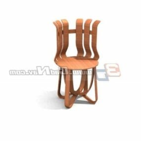Modello 3d della sedia a nastro in legno per mobili