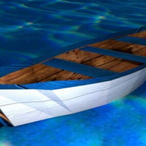 Wood Row Boat 3d model