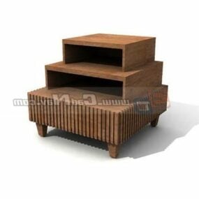 Home Furniture Wooden Shoe Rack 3d model