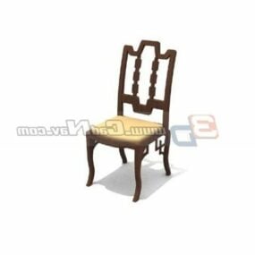 Modello 3d della vecchia sedia laterale antica in legno