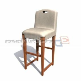 Wooden High Stool Bar Furniture 3d model