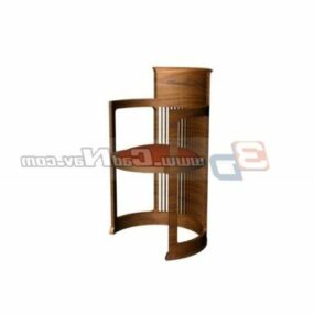 Wooden Tub Chair Furniture 3d model