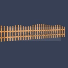 Простой железный столбчатый забор с декоративной 3d моделью