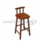 Dřevěná černá barová stolička