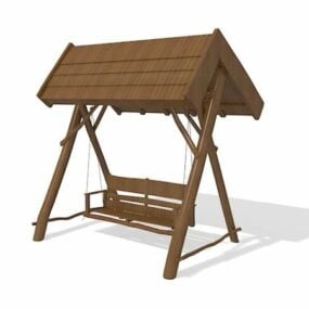 Outdoor Wooden Canopy Swing 3d-modell