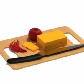 Kitchen Wooden Chopping Board 3d model