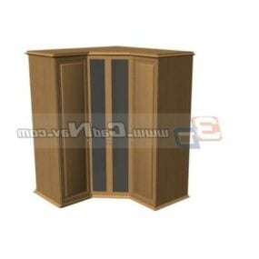 Furniture Wooden Corner Cabinet 3d model