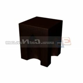 Furniture Wooden Cube Stool 3d model