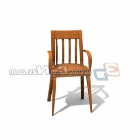 Classic Dining Chair With Armrest 3d model