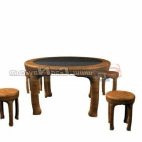 Esszimmertisch, Stühle, Möbel, 3D-Modell