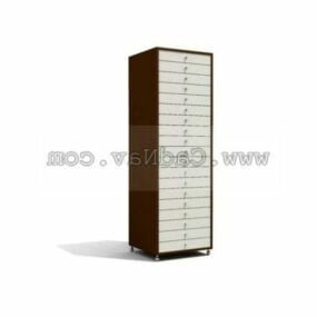 Furniture Wooden Filing Cabinet 3d model