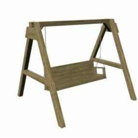 Outdoor Garden Wooden Swing Seat 3d model