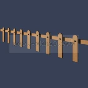 Conception de clôture de jardin en bois modèle 3D