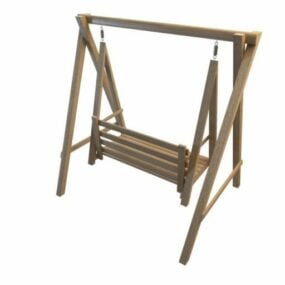 نموذج مقعد أرجوحة خارجي للحديقة الخشبية ثلاثي الأبعاد