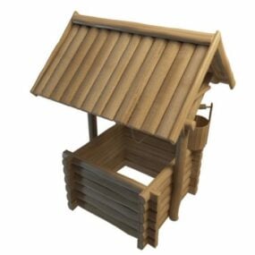 Park Well Building Wooden Material 3d model