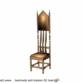 เก้าอี้บัลลังก์กษัตริย์เฟอร์นิเจอร์ไม้แบบจำลอง 3 มิติ