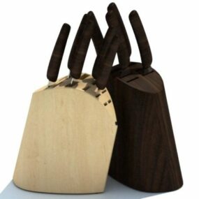Kuchyňské dřevěné držáky nožů 3D model