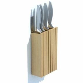 रसोई लकड़ी का चाकू धारक 3डी मॉडल