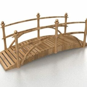 木製スタイルの風景橋 3D モデル