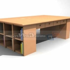 家具图书馆桌3d模型