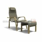 Footrest With Wooden Lounge Chair Furniture