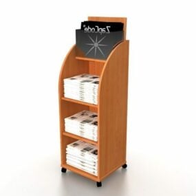 Store Wooden Newspaper Stand 3d model