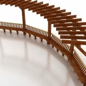 Pergola de jardin en bois modèle 3D