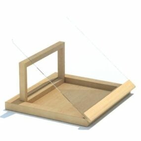 Kuchyňský dřevěný stojan na talíře 3D model