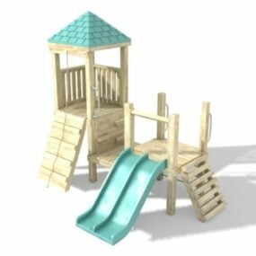Beach Wooden Playhouse דגם תלת מימד