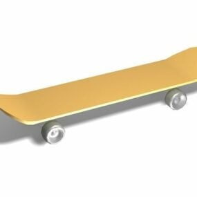 Street Wooden Skateboard 3d model