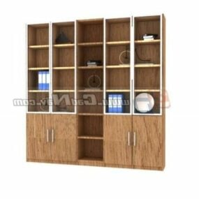 Wooden Wall Bookcase 3d model