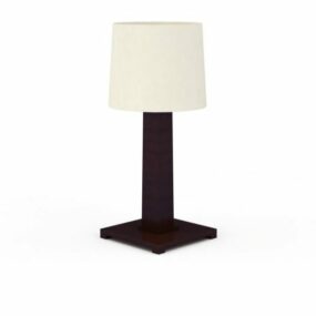 Simple Wooden Home Table Lamp 3d model