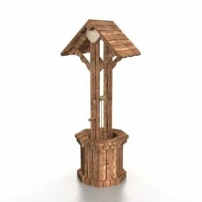 アンティーク木製願いの井戸3Dモデル