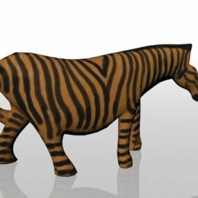 Wooden Zebra Toy 3d model