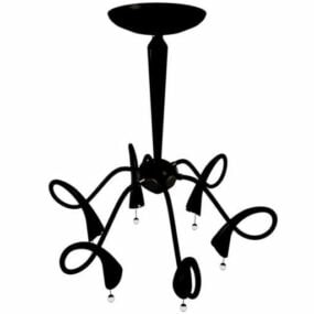 Old Wrought Iron Chandelier 3d model