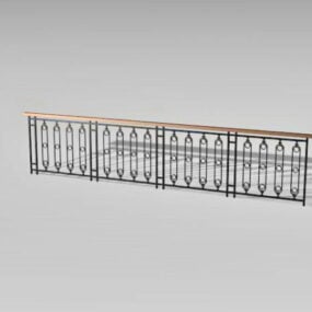 階段用の錬鉄製のフェンスを構築する3Dモデル